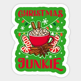 Christmas Junkie Hot Cocoa Candy Canes Sticker